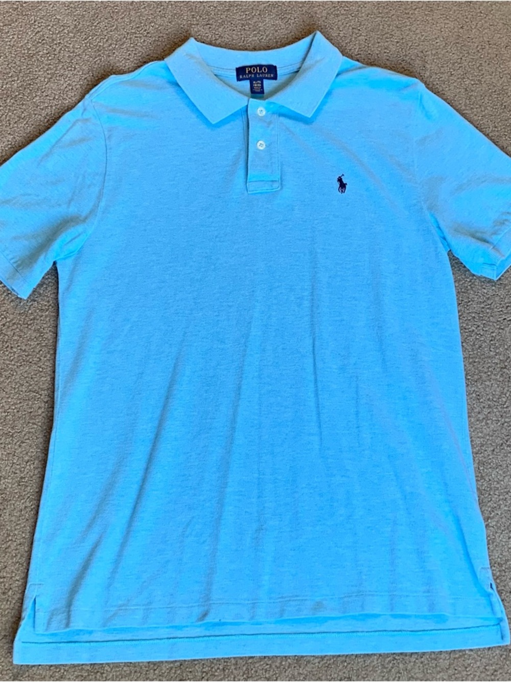 Polo Ralph Lauren Sky Blue Shirt Teen size XL 100% Cotton Short Sleeves Classic